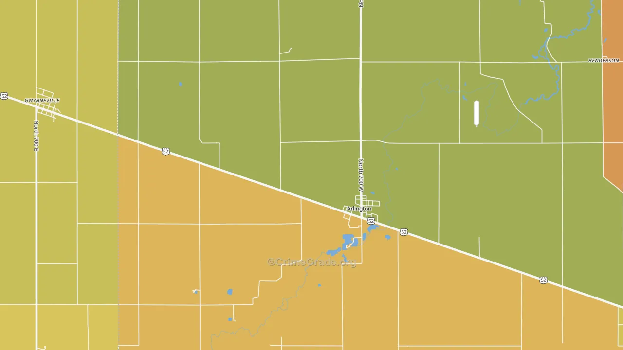 Arlington, IN Map of Murder Rates