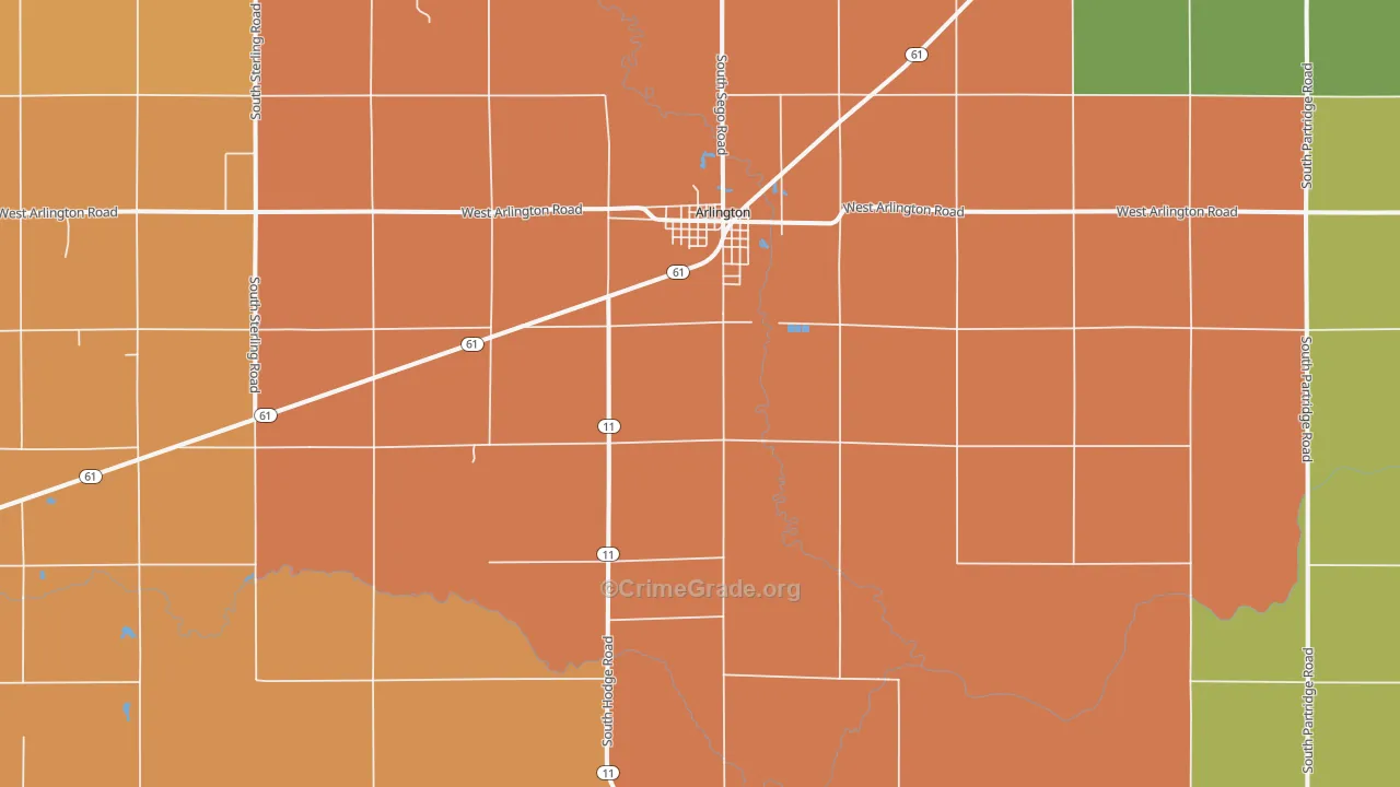Arlington, KS Map of Murder Rates