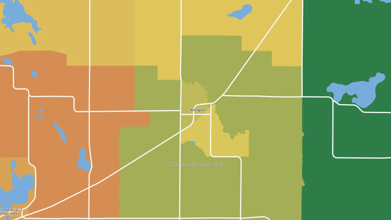 Arlington, MN Map of Murder Rates