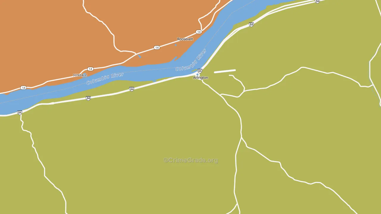 Arlington, OR Map of Murder Rates