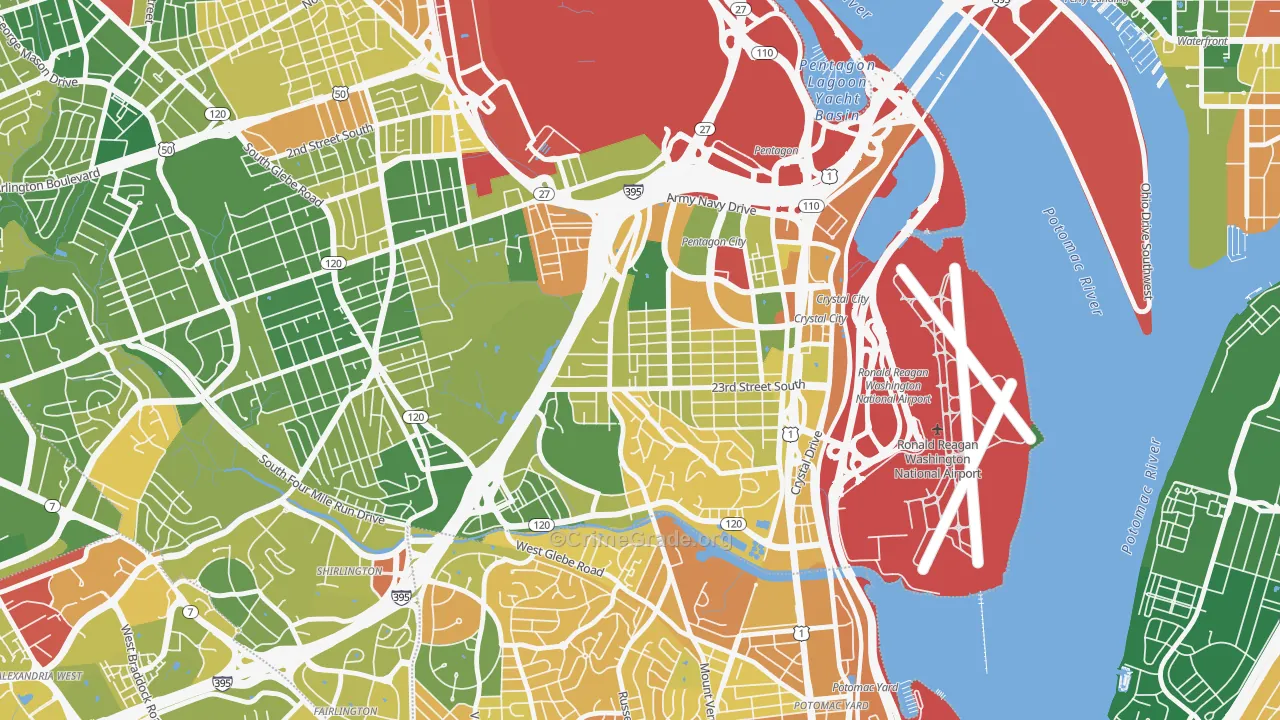 Arlington Ridge, Arlington, VA Map of Murder Rates