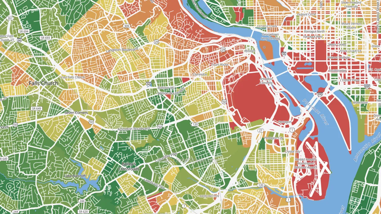 Arlington, VA Map of Murder Rates