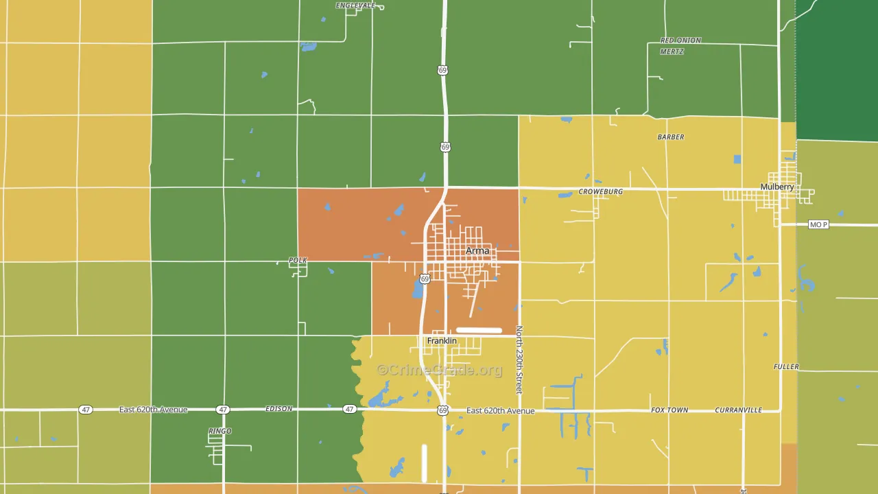 Arma, KS Map of Murder Rates