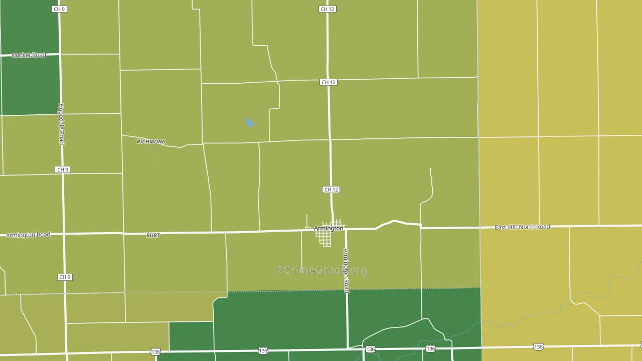 Armington, IL Map of Murder Rates