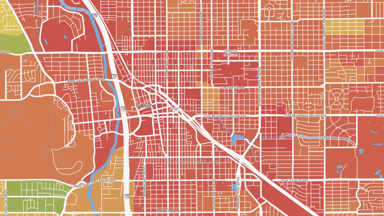 Armory Park, Tucson, AZ Map of Murder Rates