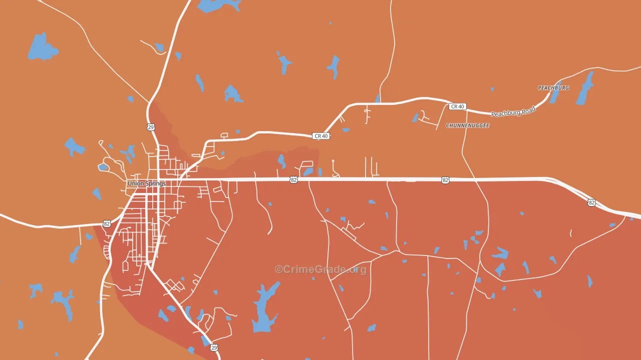 Armstrong, AL Map of Murder Rates