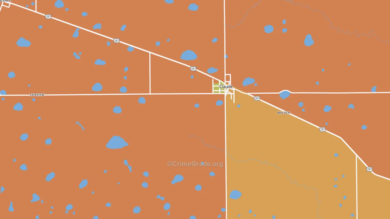 Armstrong County, TX Map of Murder Rates