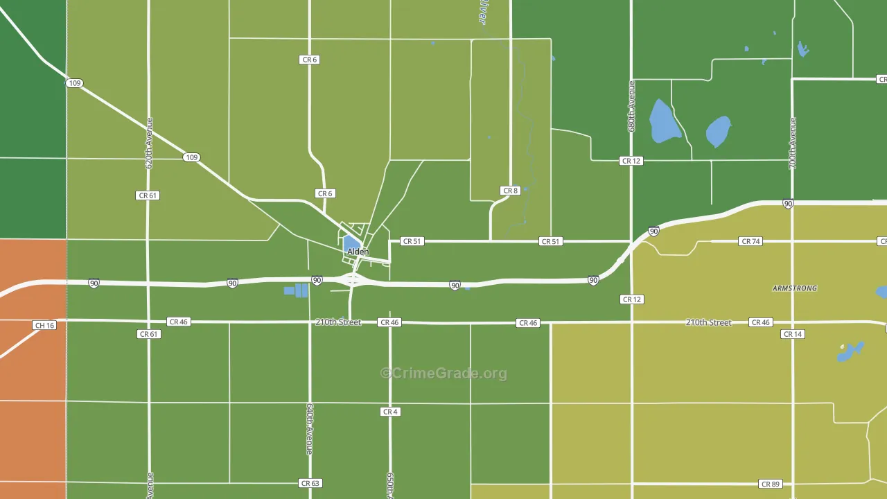 Armstrong, MN Map of Murder Rates