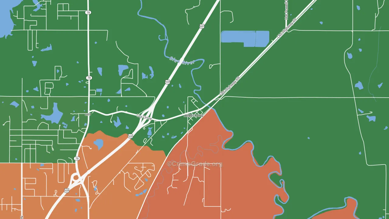 Armstrong, OK Map of Murder Rates