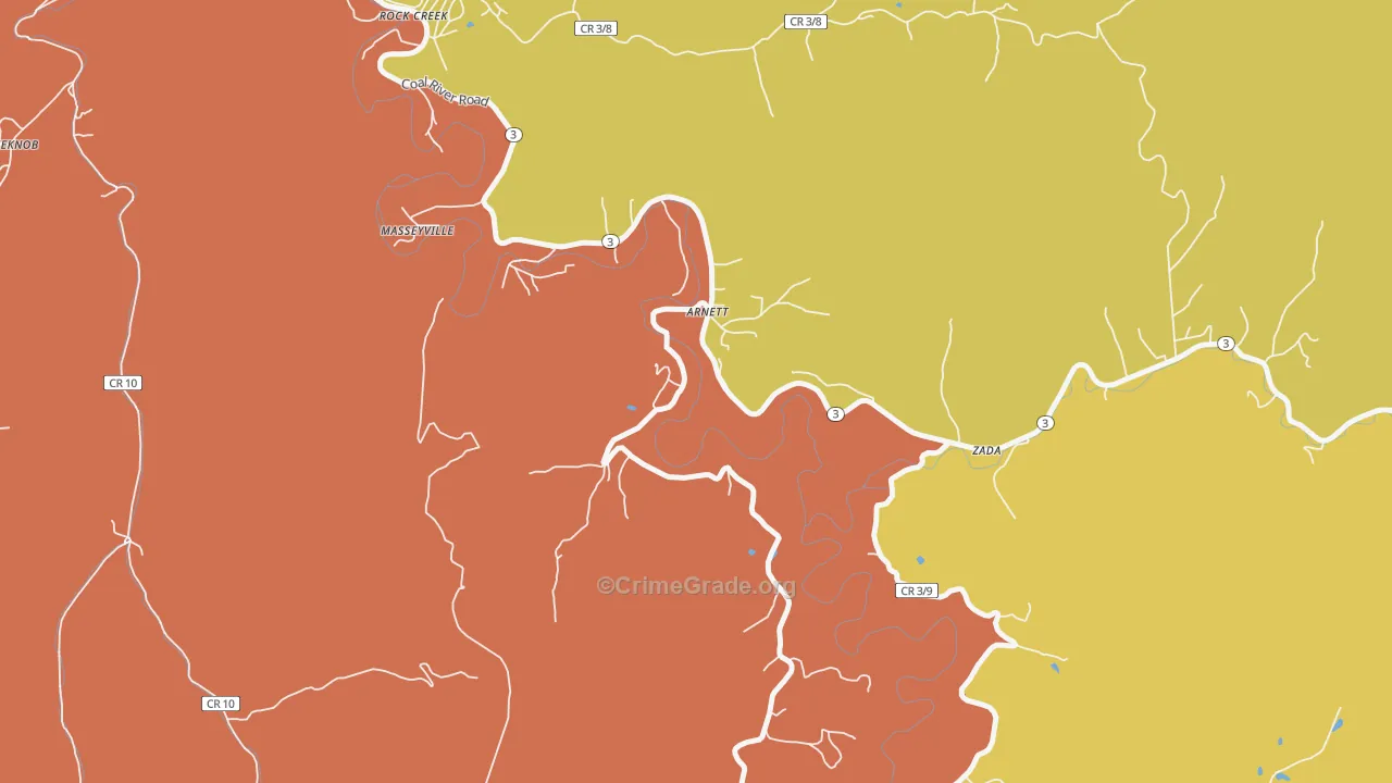 Arnett, WV Map of Murder Rates