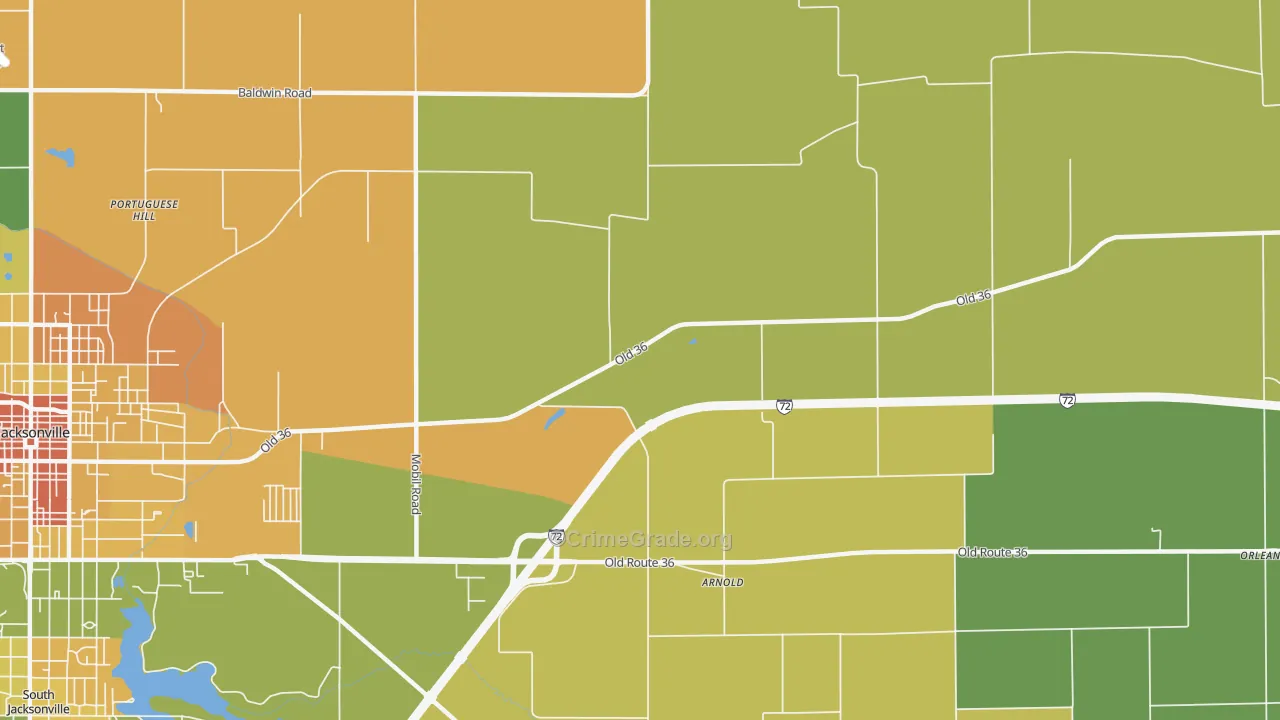 Arnold, IL Map of Murder Rates