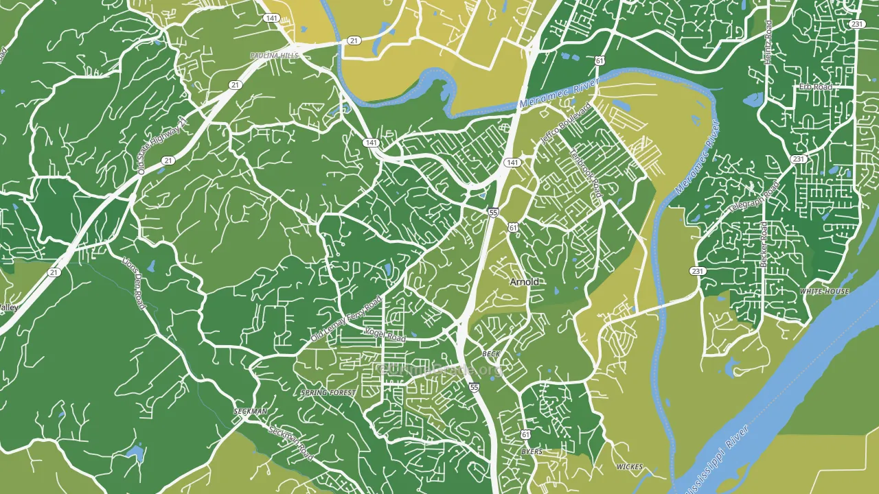 Arnold, MO Map of Murder Rates