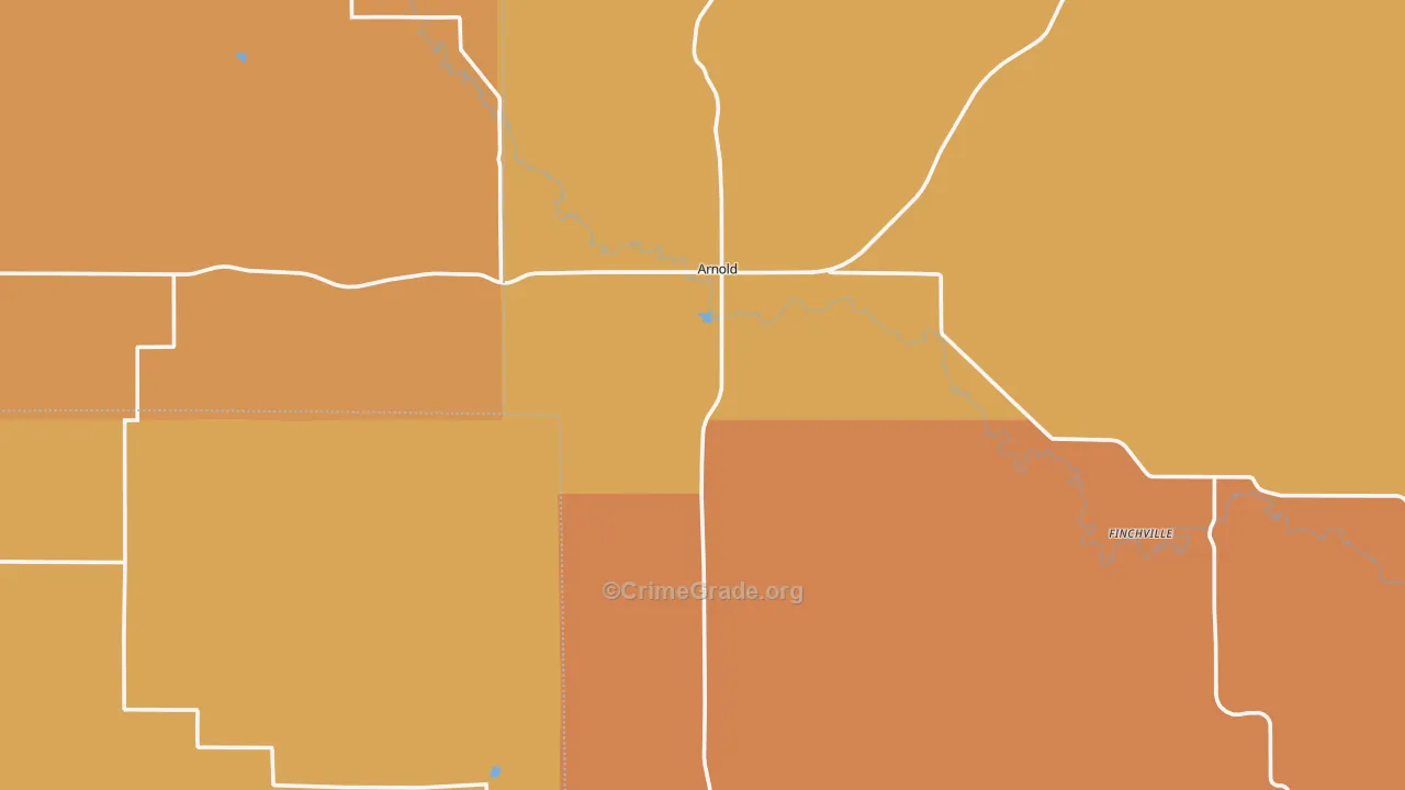 Arnold, NE Map of Murder Rates
