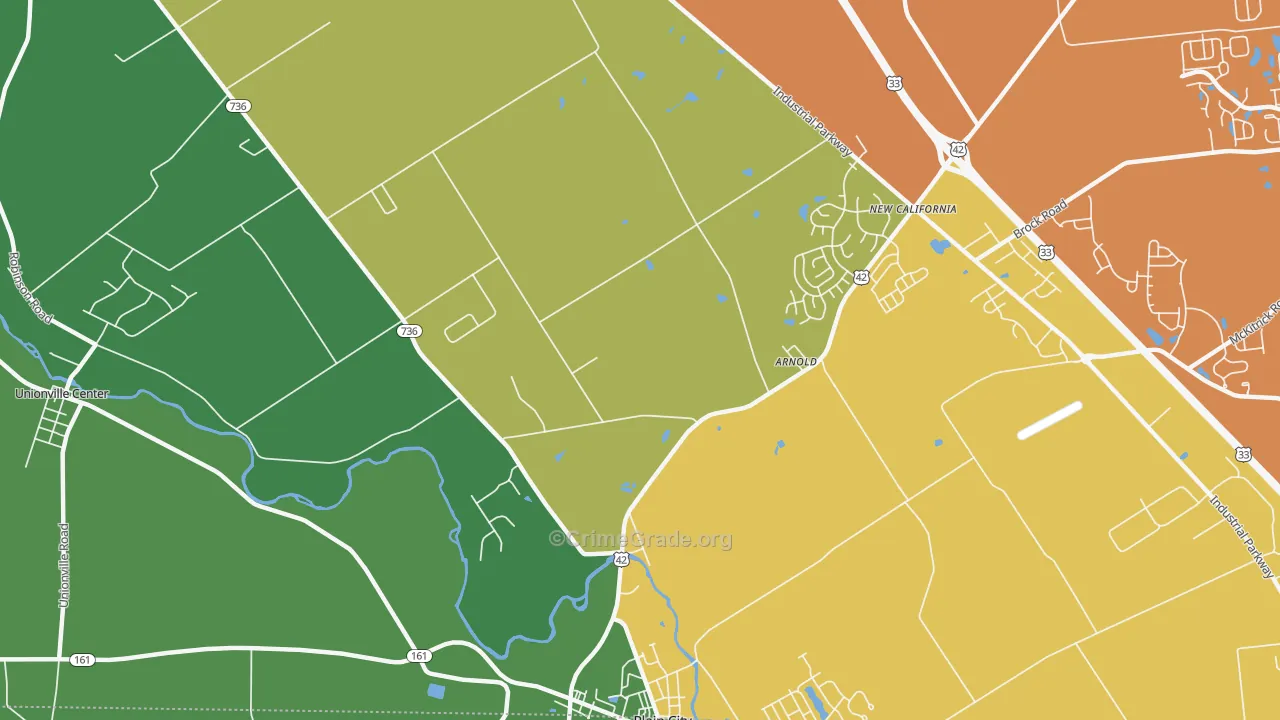 Arnold, OH Map of Murder Rates
