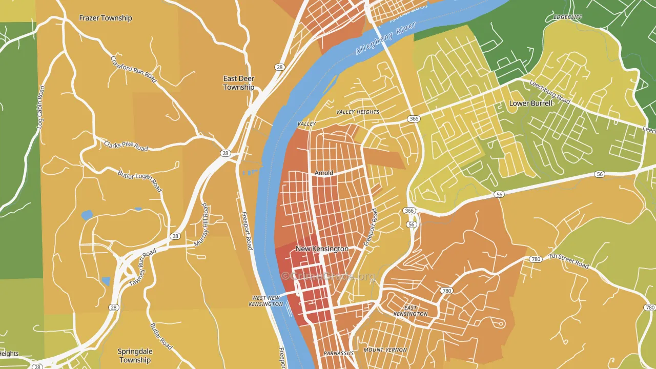 Arnold, PA Map of Murder Rates