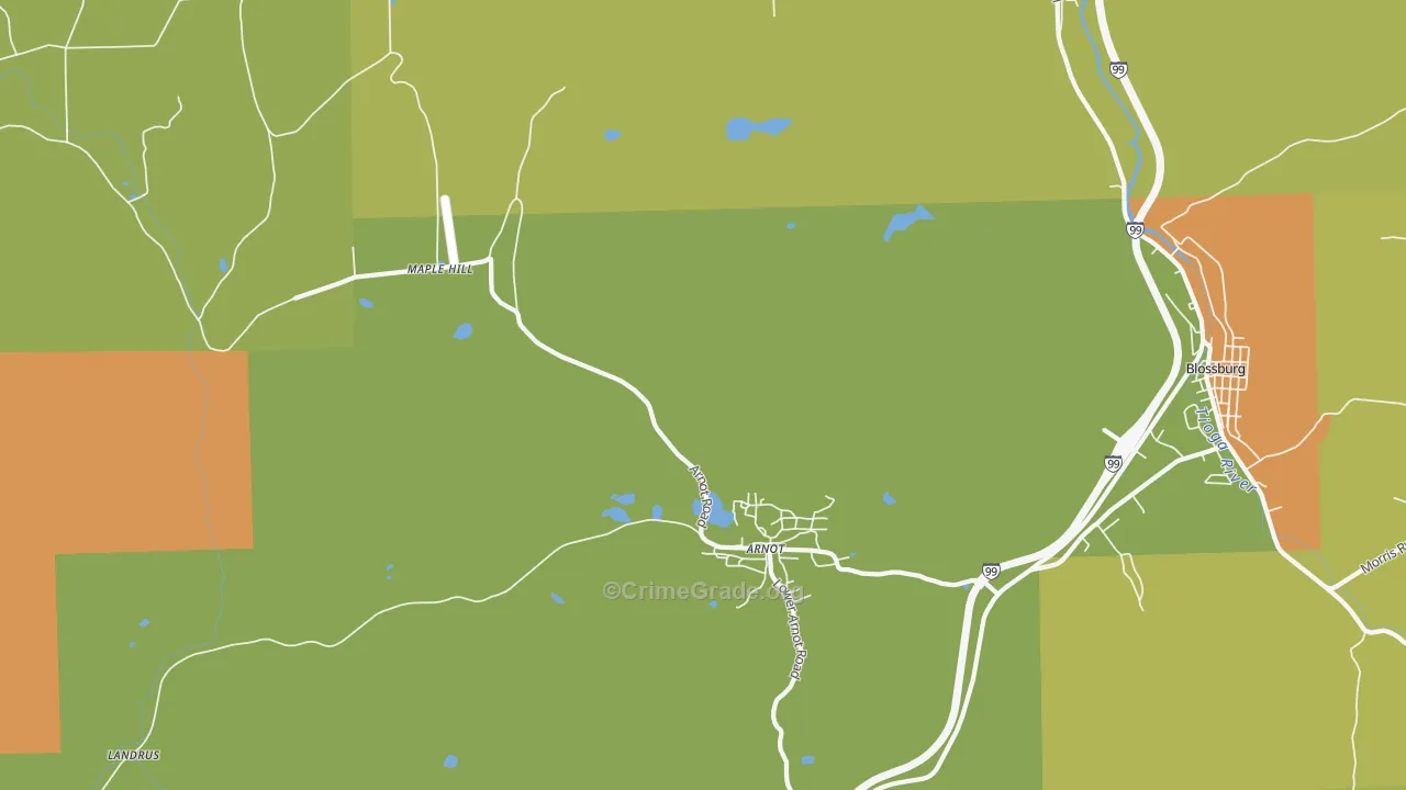 Arnot, PA Map of Murder Rates