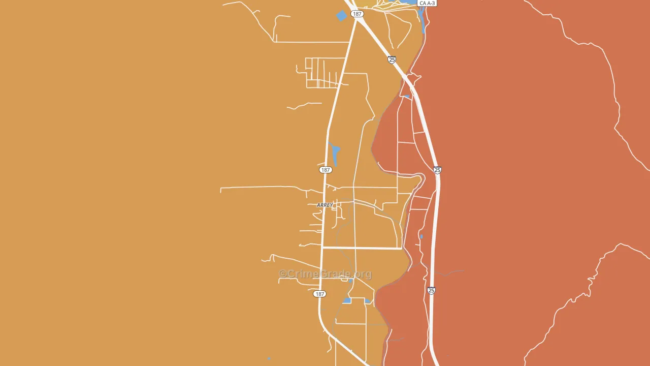 Arrey, NM Map of Murder Rates