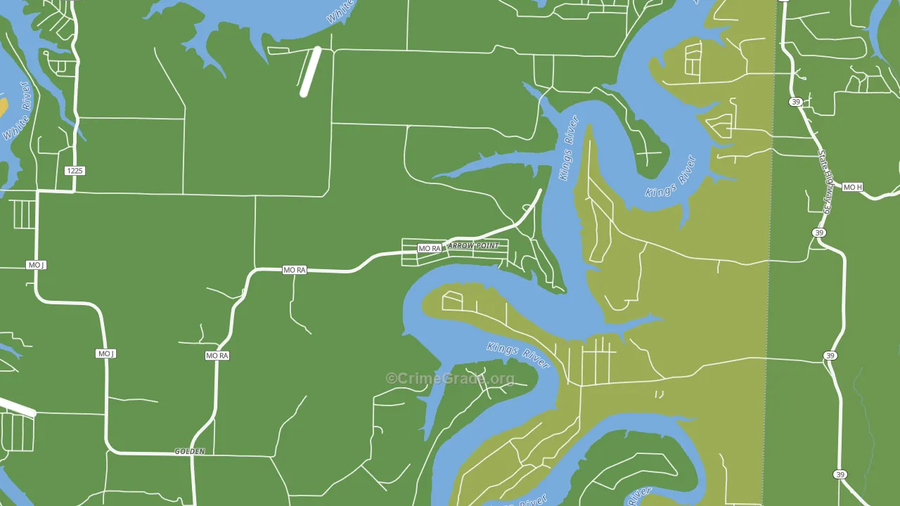 Arrow Point, MO Map of Murder Rates