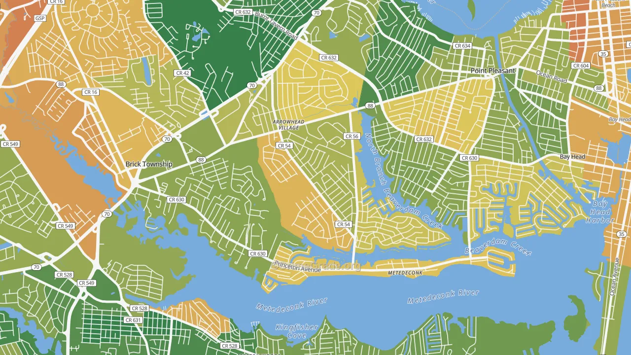 Arrowhead Park, Brick, NJ Map of Murder Rates