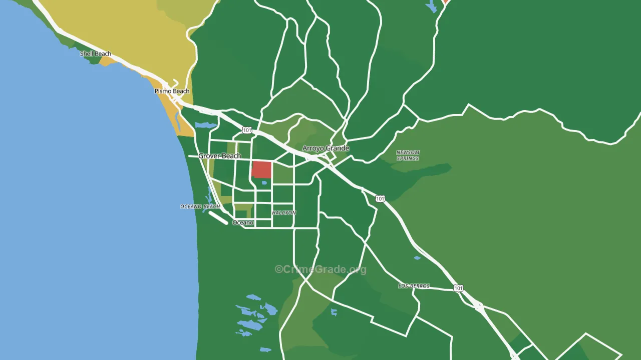 Arroyo Grande, CA Map of Murder Rates