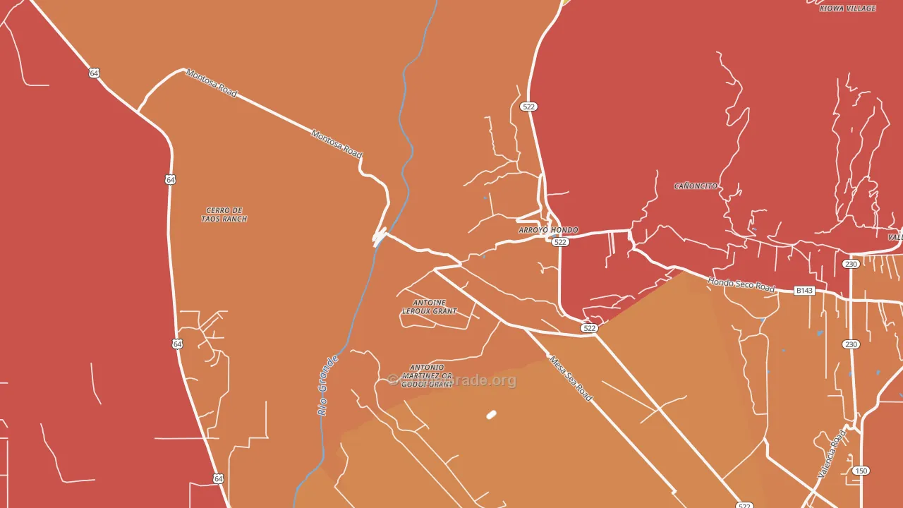 Arroyo Hondo, NM Map of Murder Rates