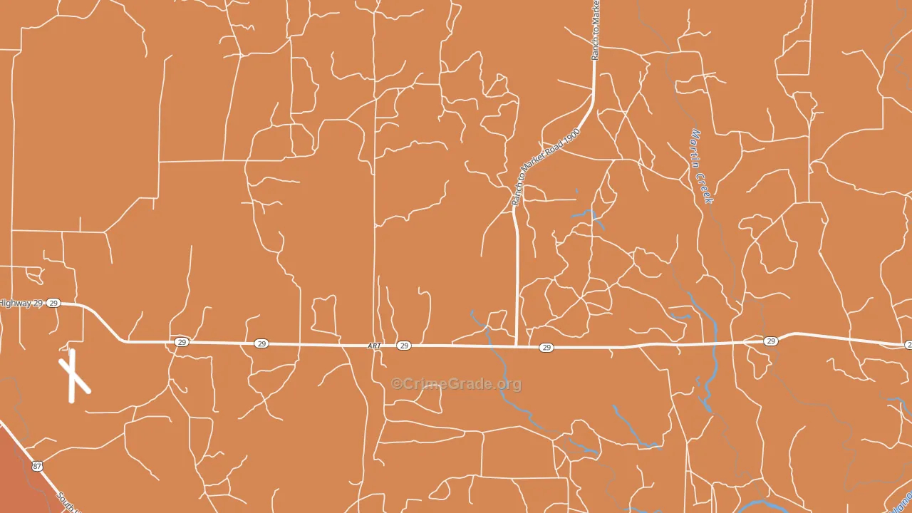 Art, TX Map of Murder Rates