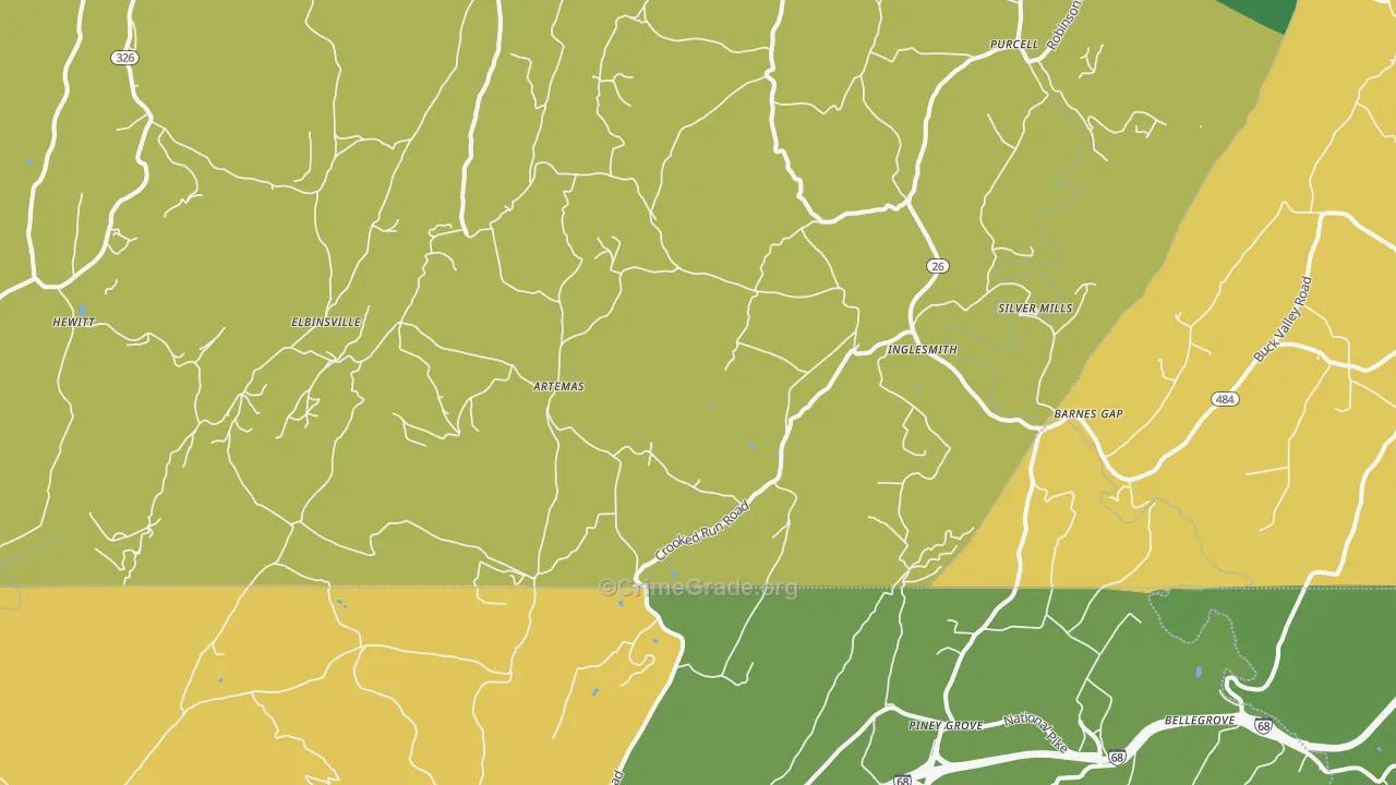 Artemas, PA Map of Murder Rates
