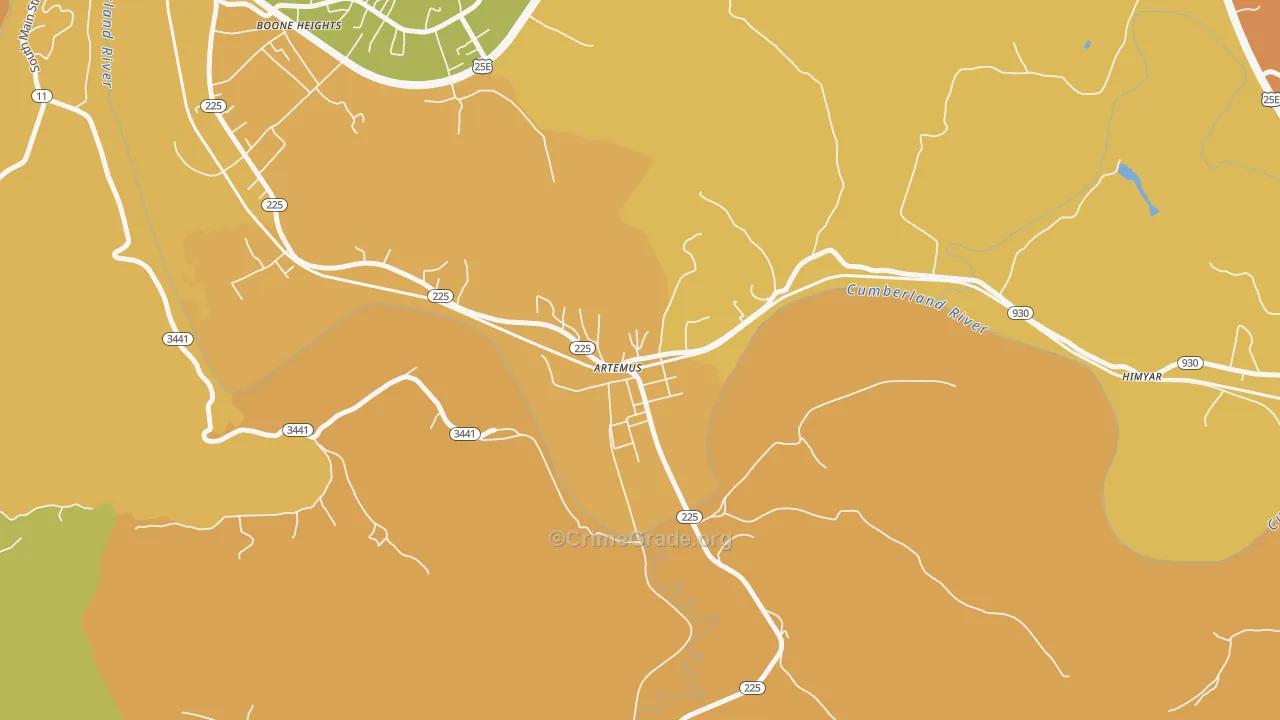 Artemus, KY Map of Murder Rates