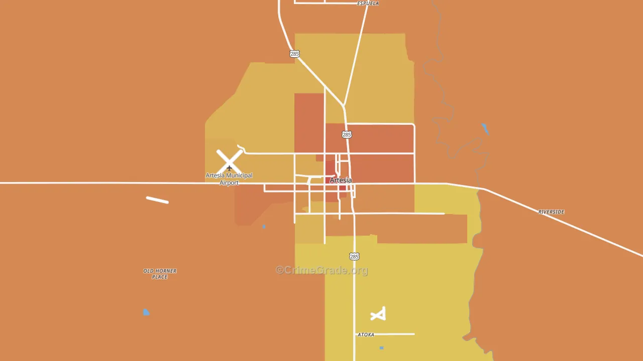 Artesia, NM Map of Murder Rates
