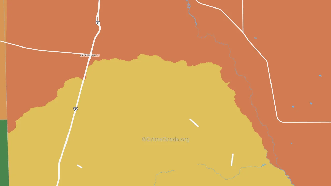 Artesia Wells, TX Map of Murder Rates