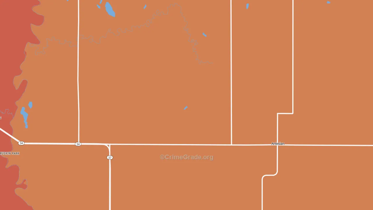 Artesian, SD Map of Murder Rates