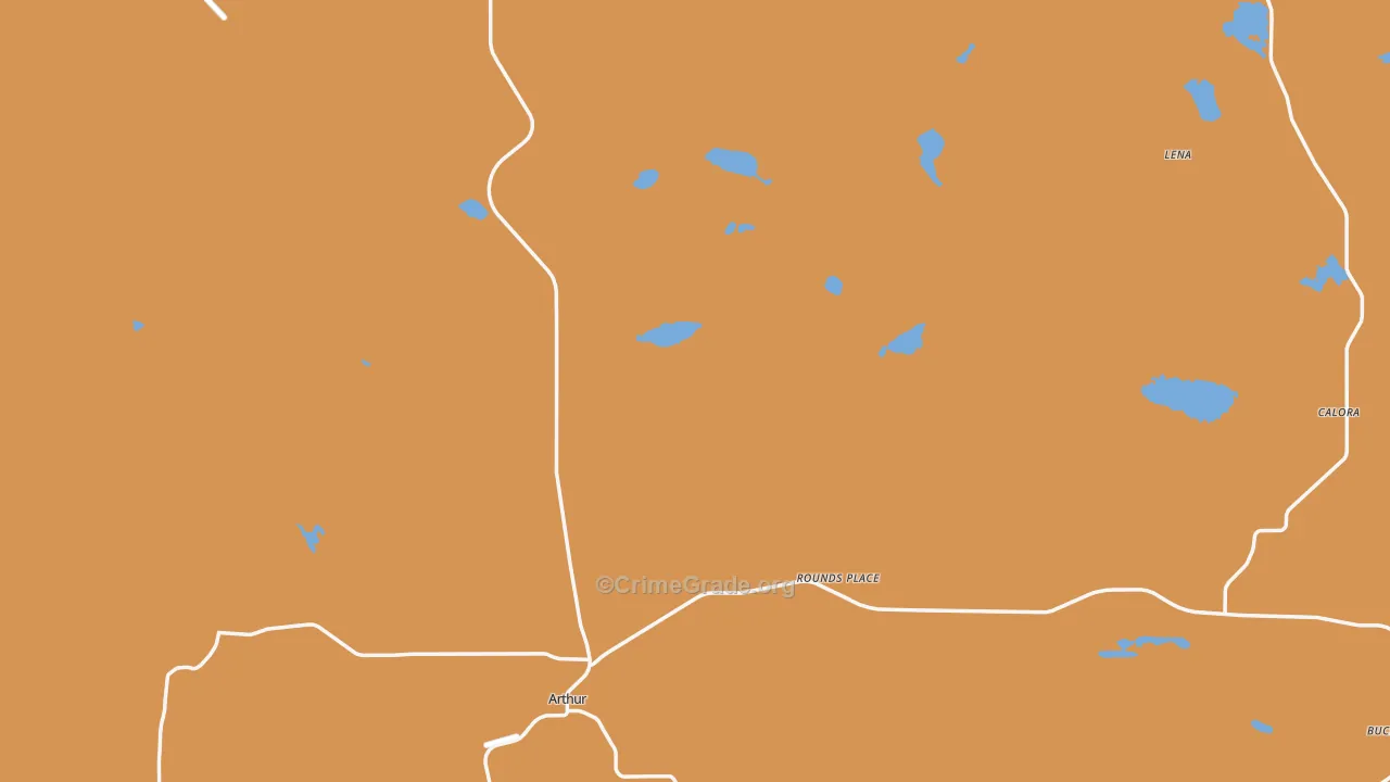 Arthur, NE Map of Murder Rates