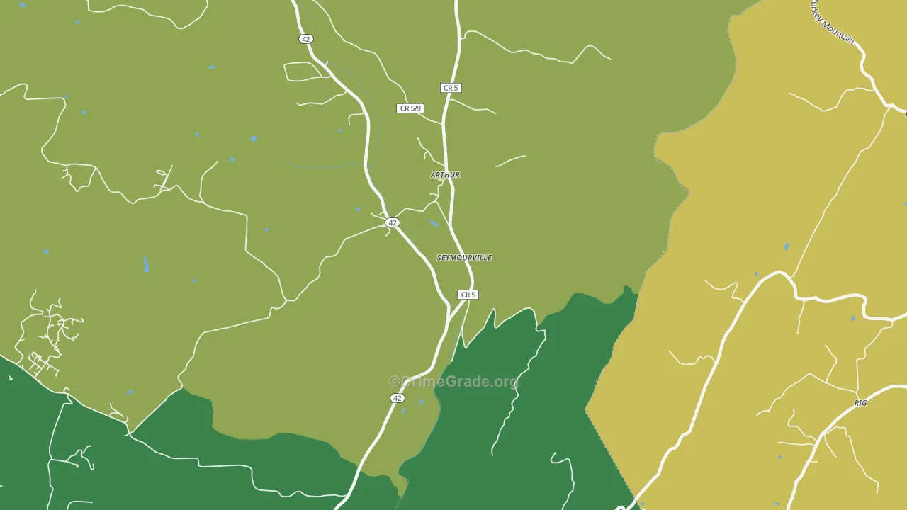 Arthur, WV Map of Murder Rates