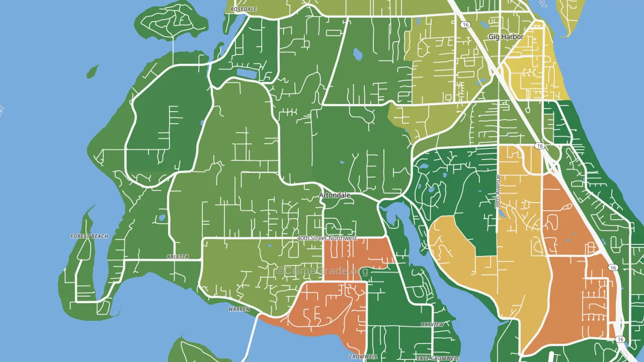 Artondale, WA Map of Murder Rates