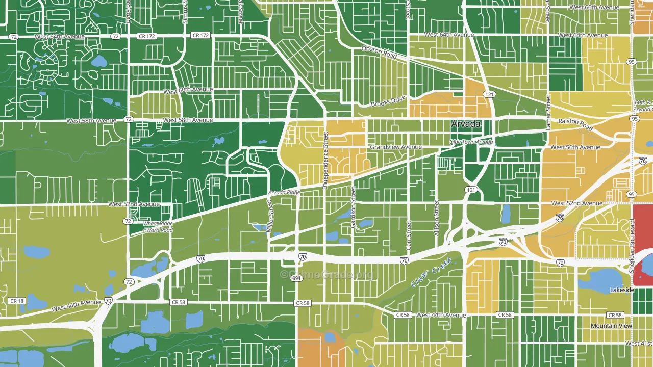 Arvada Plaza Area, Arvada, CO Map of Murder Rates