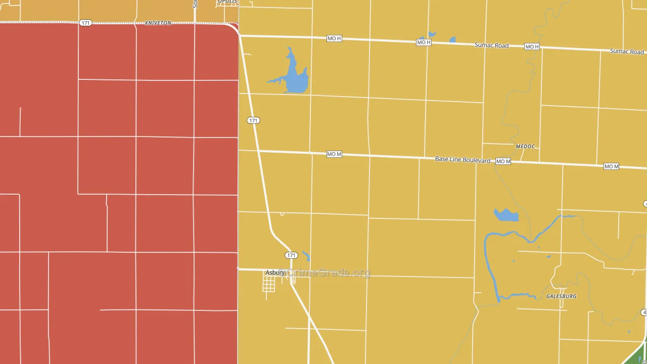 Asbury, MO Map of Murder Rates
