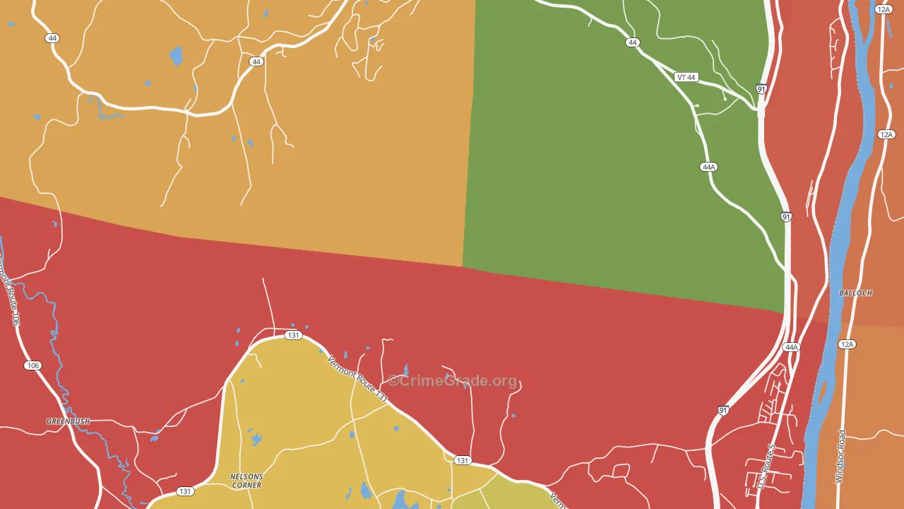 Ascutney, VT Map of Murder Rates