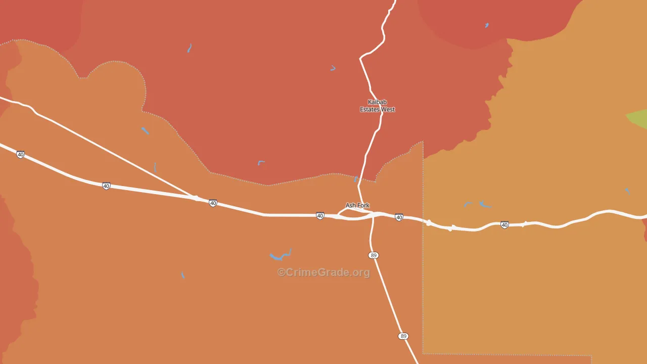 Ash Fork, AZ Map of Murder Rates