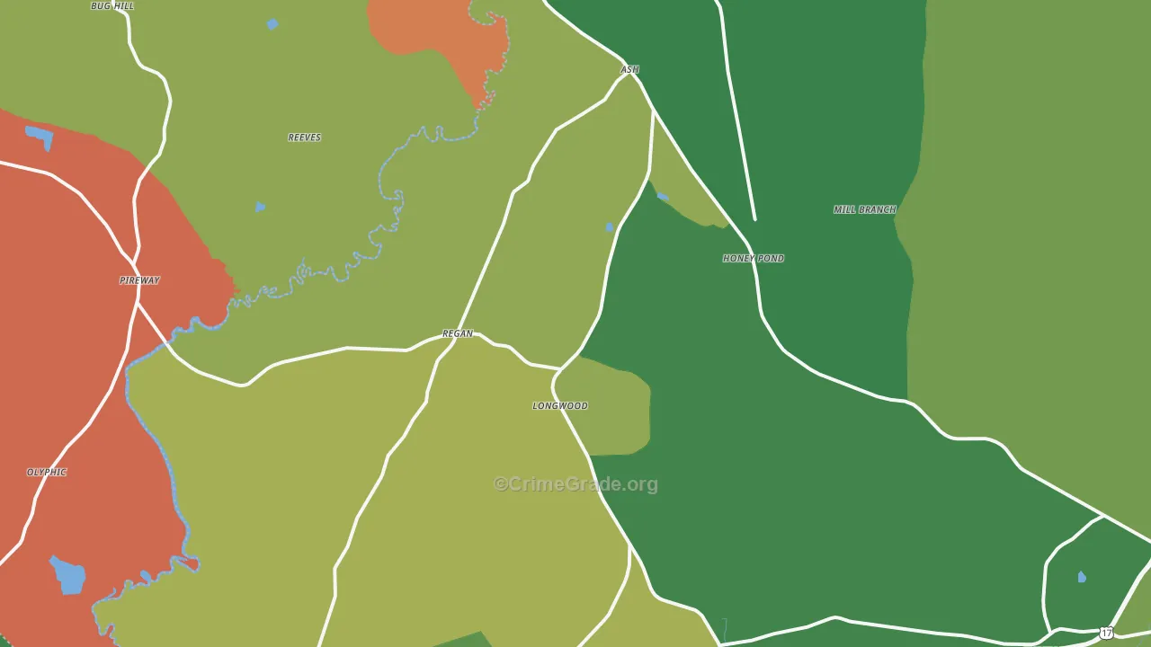 Ash, NC Map of Murder Rates