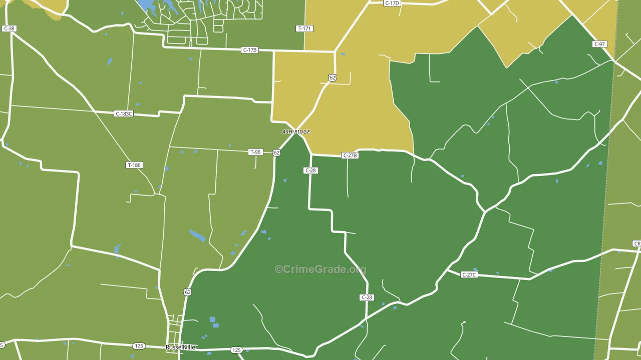 Ash Ridge, OH Map of Murder Rates