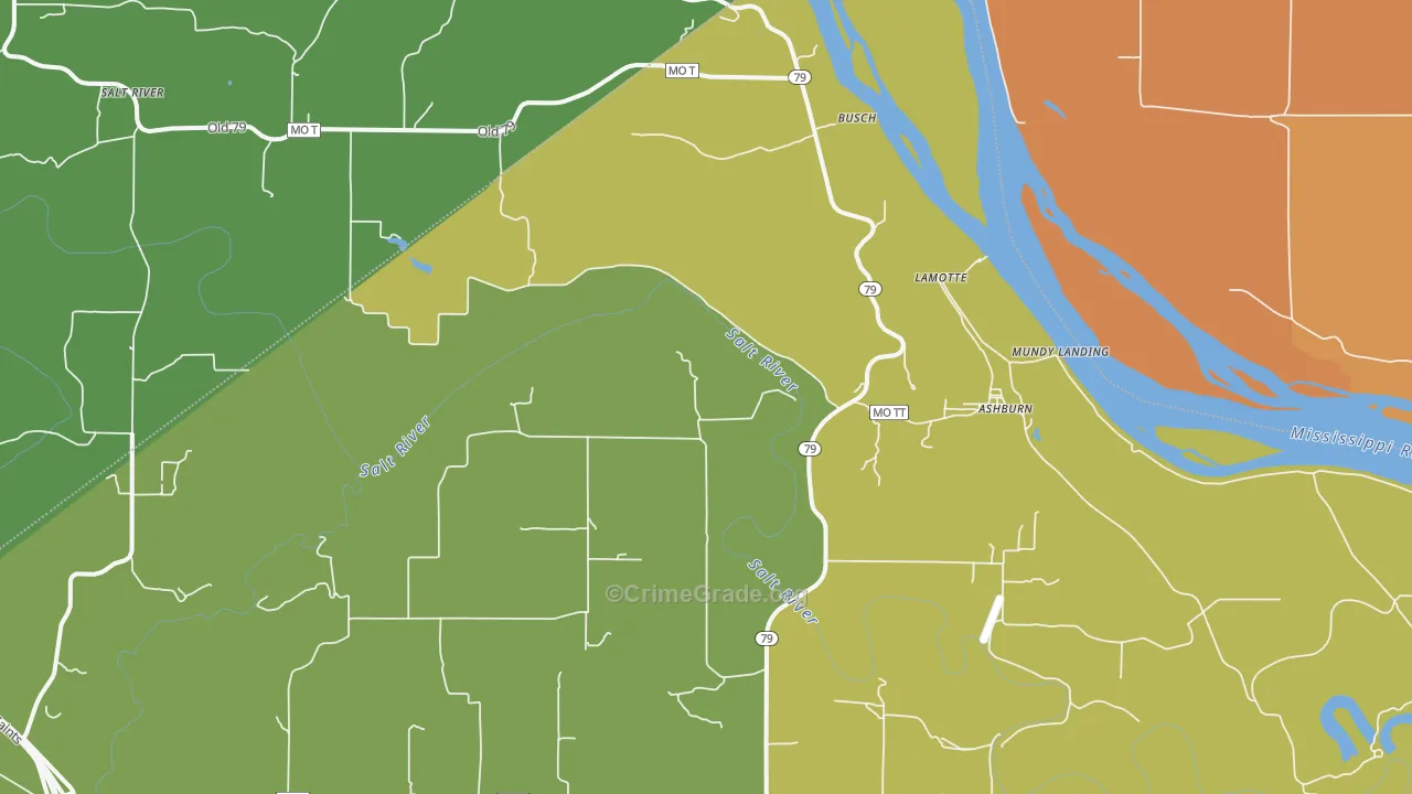 Ashburn, MO Map of Murder Rates