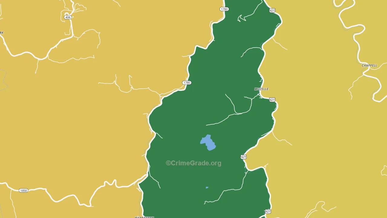 Asher, KY Map of Murder Rates