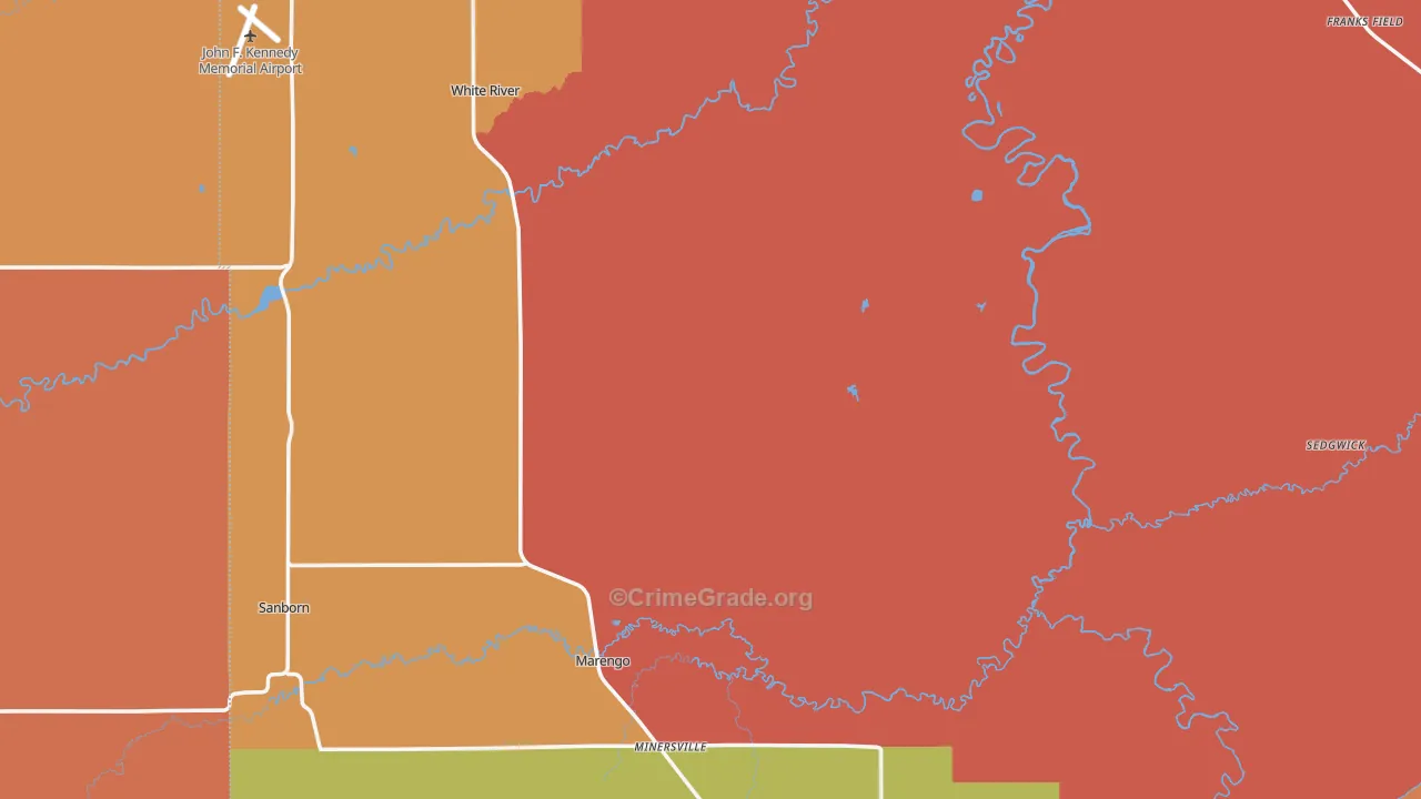 Ashland County, WI Map of Murder Rates