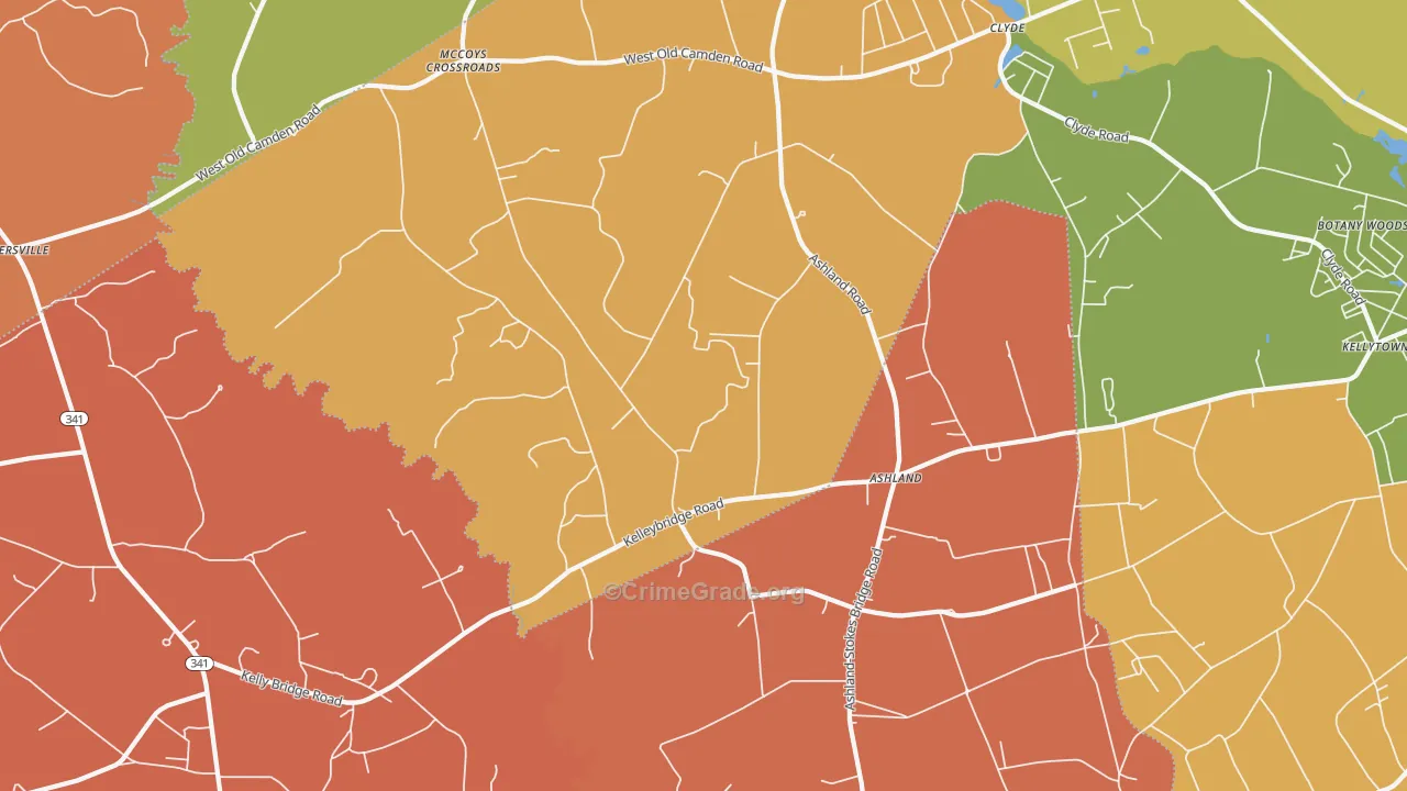 Ashland, SC Map of Murder Rates