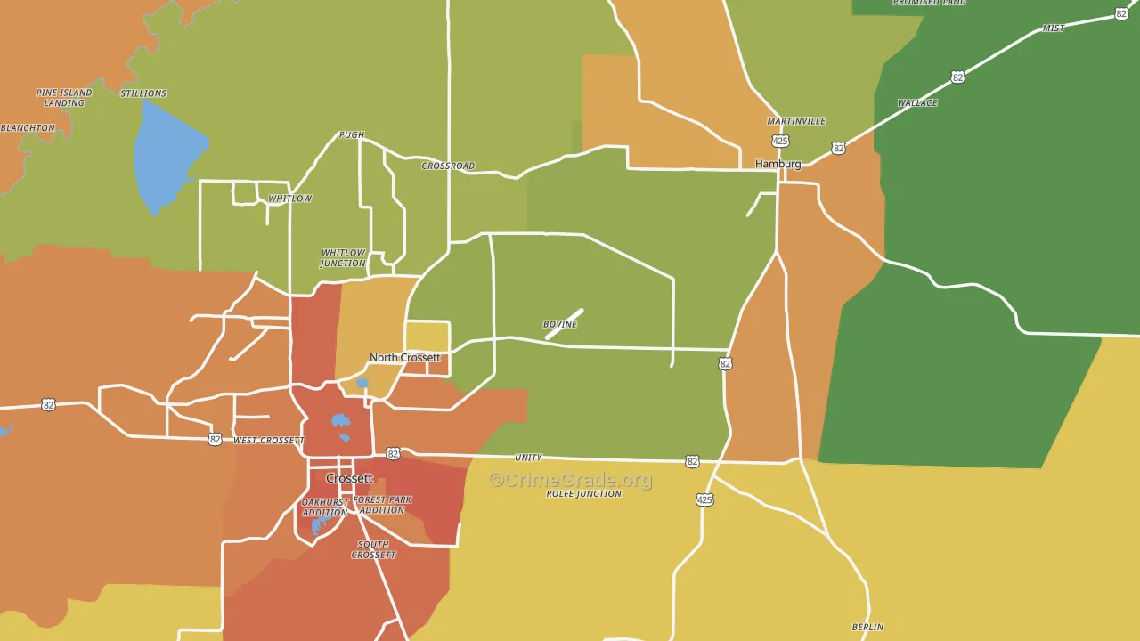 Ashley County, AR Map of Murder Rates