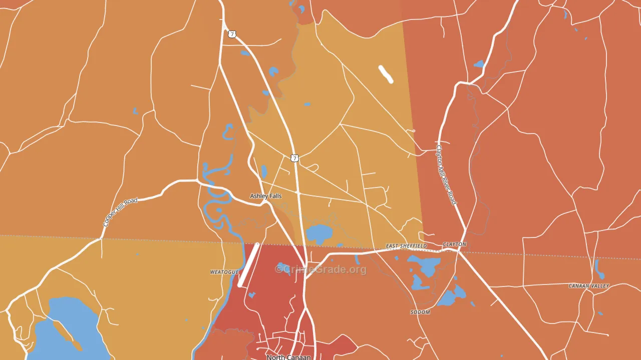 Ashley Falls, MA Map of Murder Rates