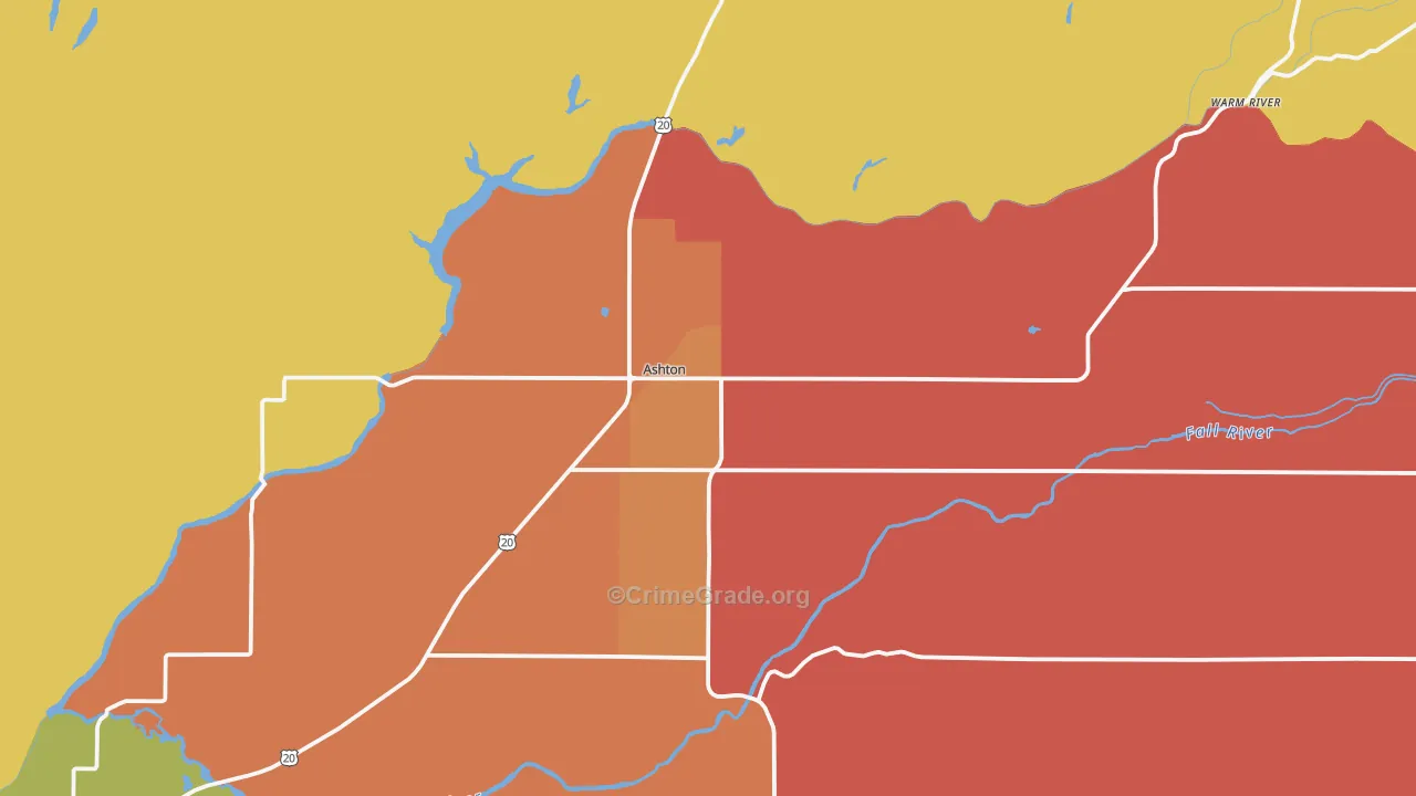 Ashton, ID Map of Murder Rates