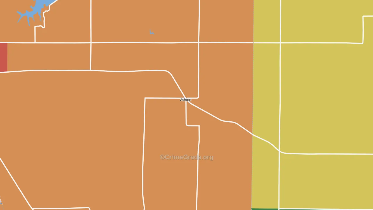 Ashton, NE Map of Murder Rates