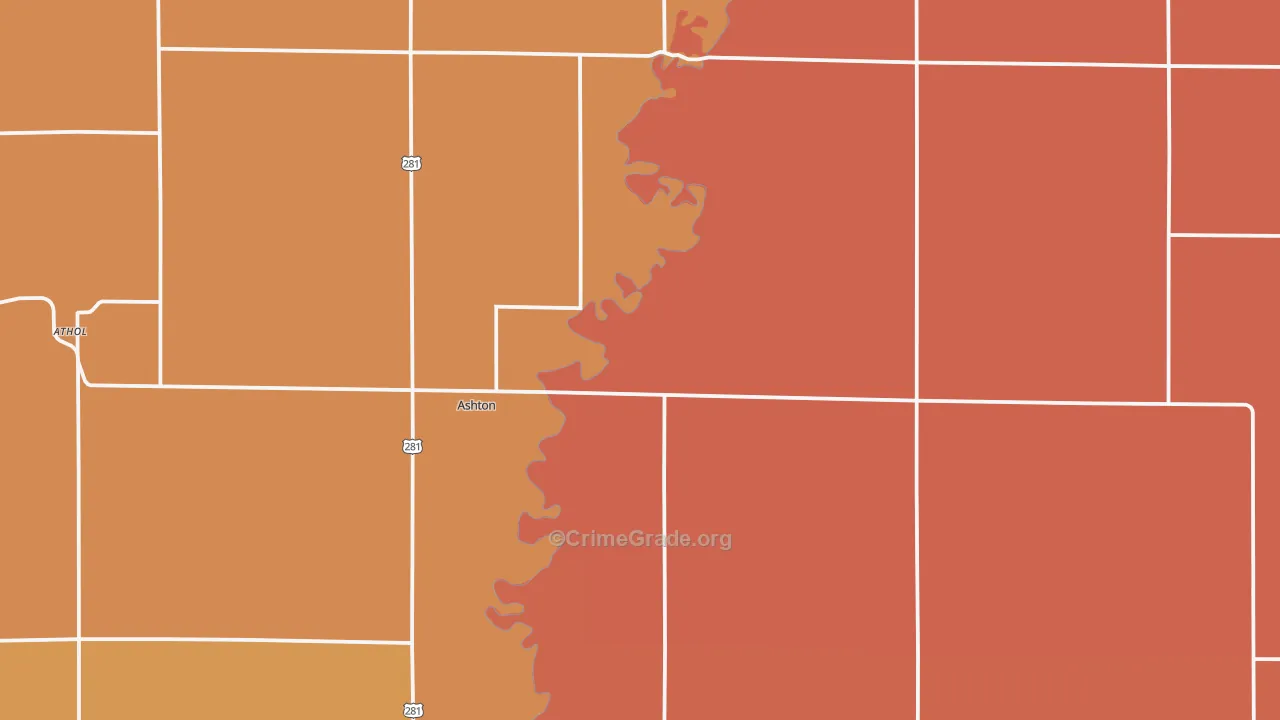 Ashton, SD Map of Murder Rates
