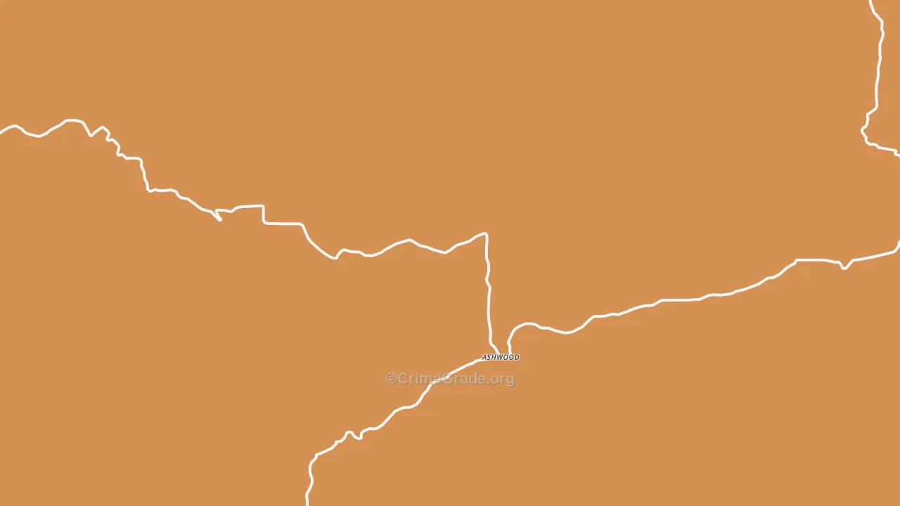 Ashwood, OR Map of Murder Rates